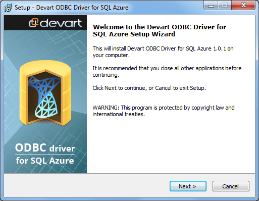 SQL Azure ODBC драйвер