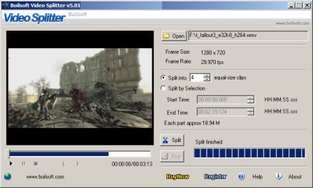 Boilsoft Video Splitter v5.01